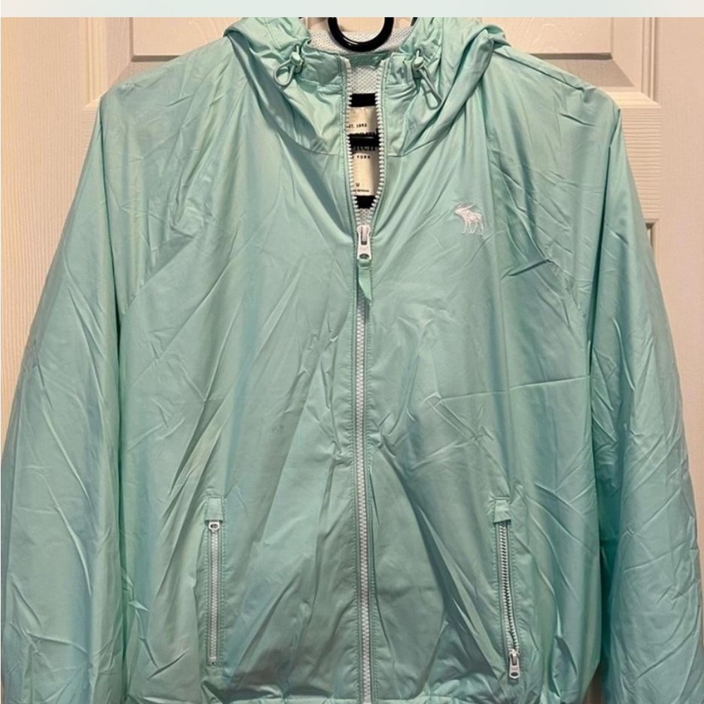 Mint Abercrombie Hooded Windbreaker Jacket
